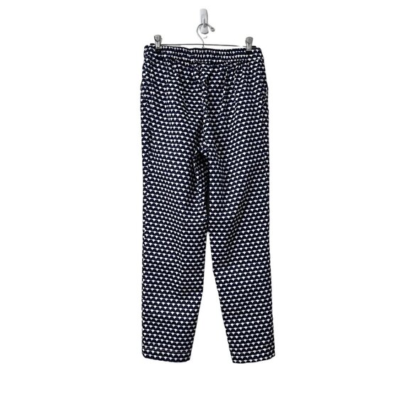 Boden Womens Navy Blue White Scallop Print Pull On Tapered Pants Size 6 Regular - Picture 4 of 7